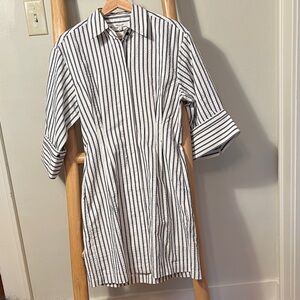 Madewell Black and White Chrisandra Striped Dress Shirt Sz 4